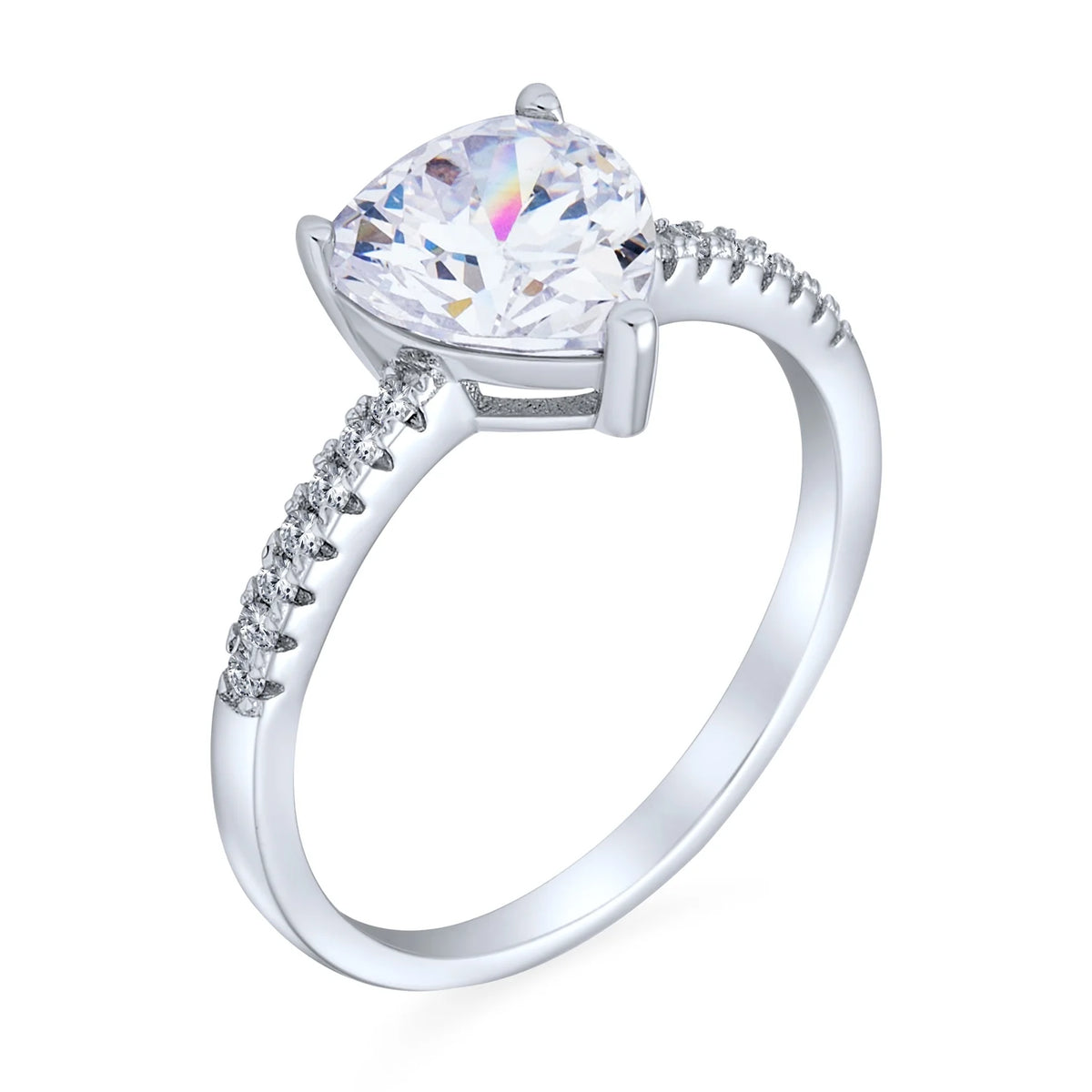 2.5CT Heart Solitaire CZ Engagement Ring .925 Sterling Silver Ring A96115