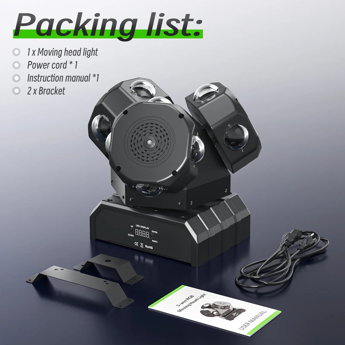 3 Head RGBW DMX512 LED Moving Head Stage Light X774896