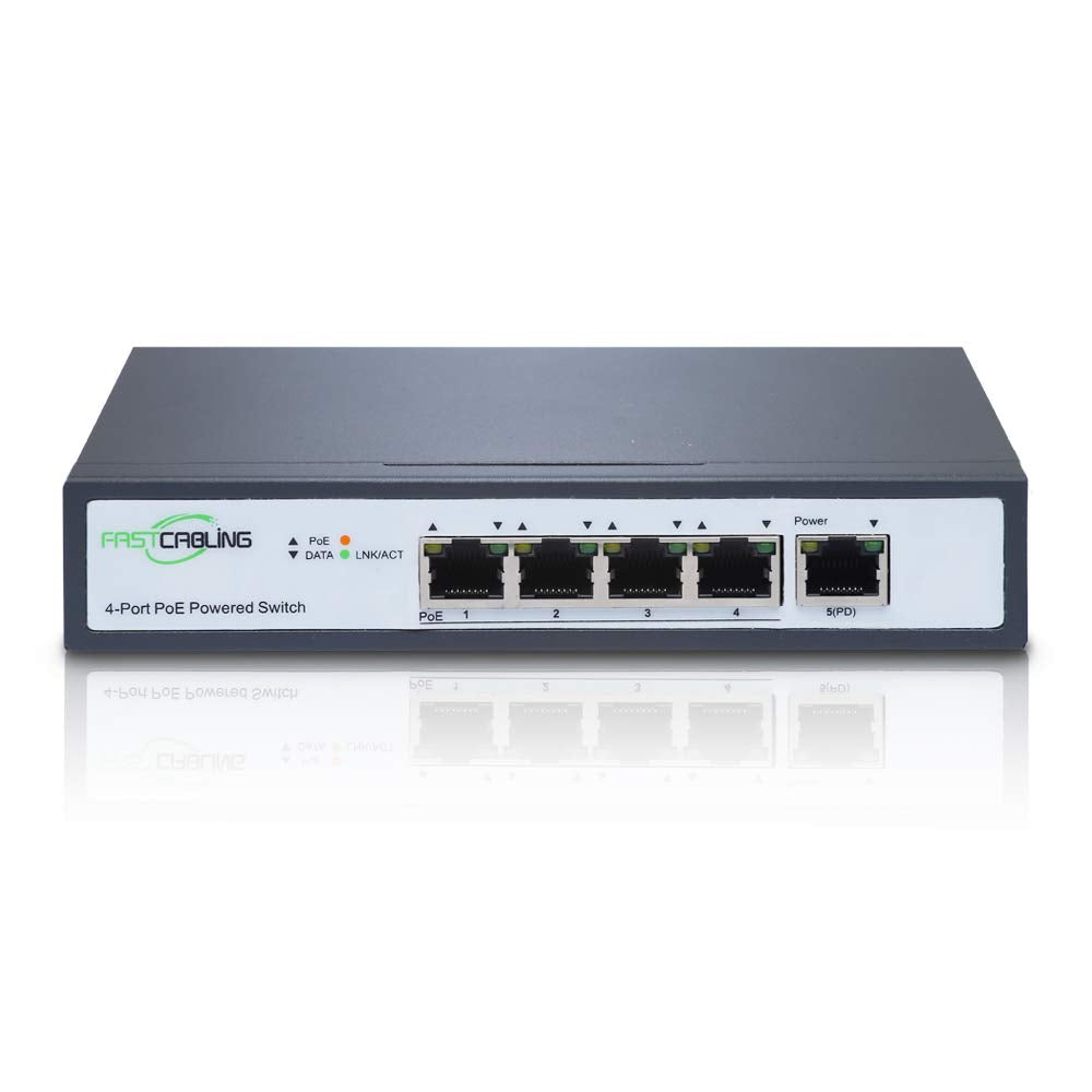 PoE Powered Switch, PoE+ Extender, 71W Passthrough Power R282796
