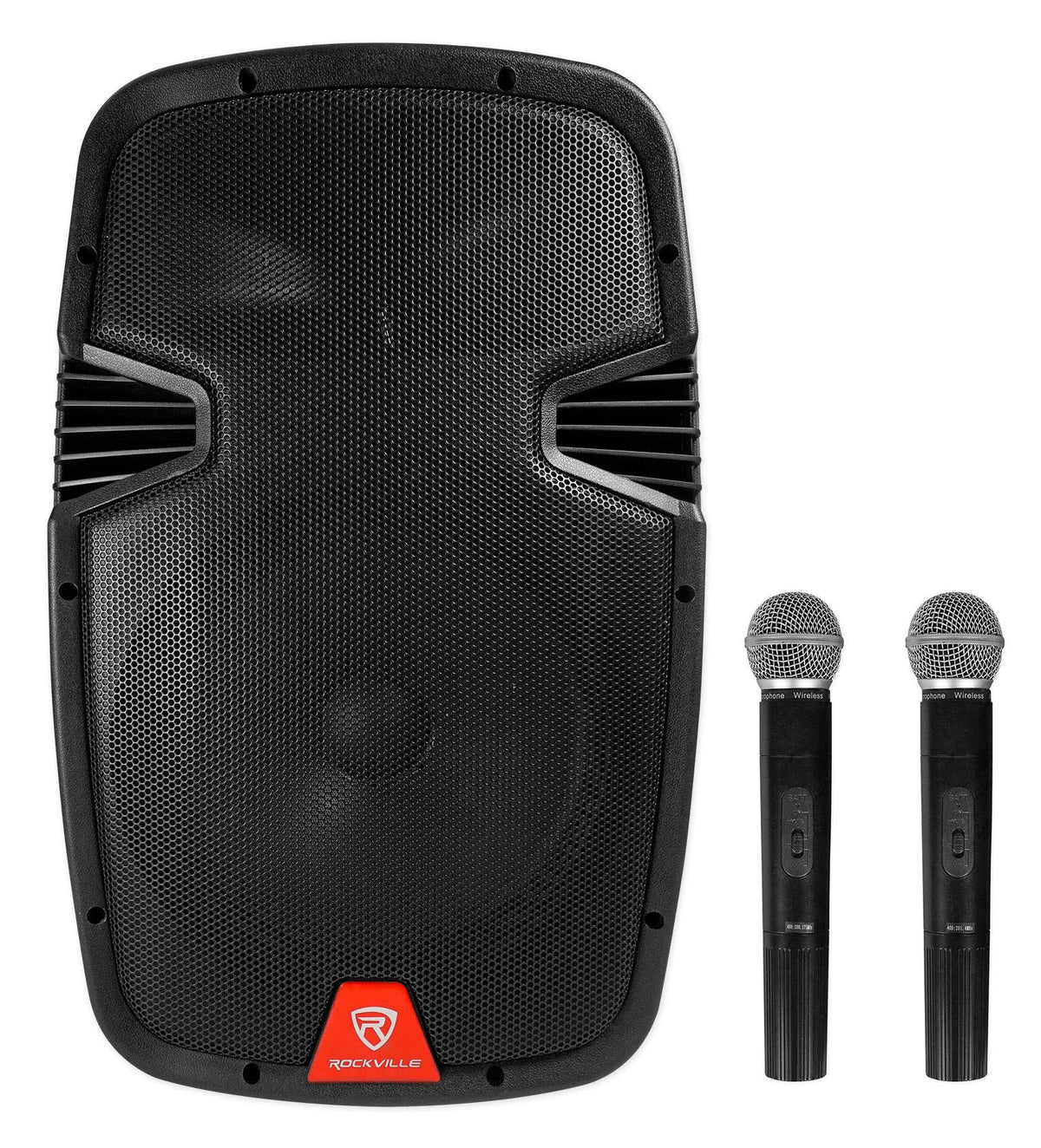 Portable Rechargeable DJ PA Speaker with 2 Mics Y83075