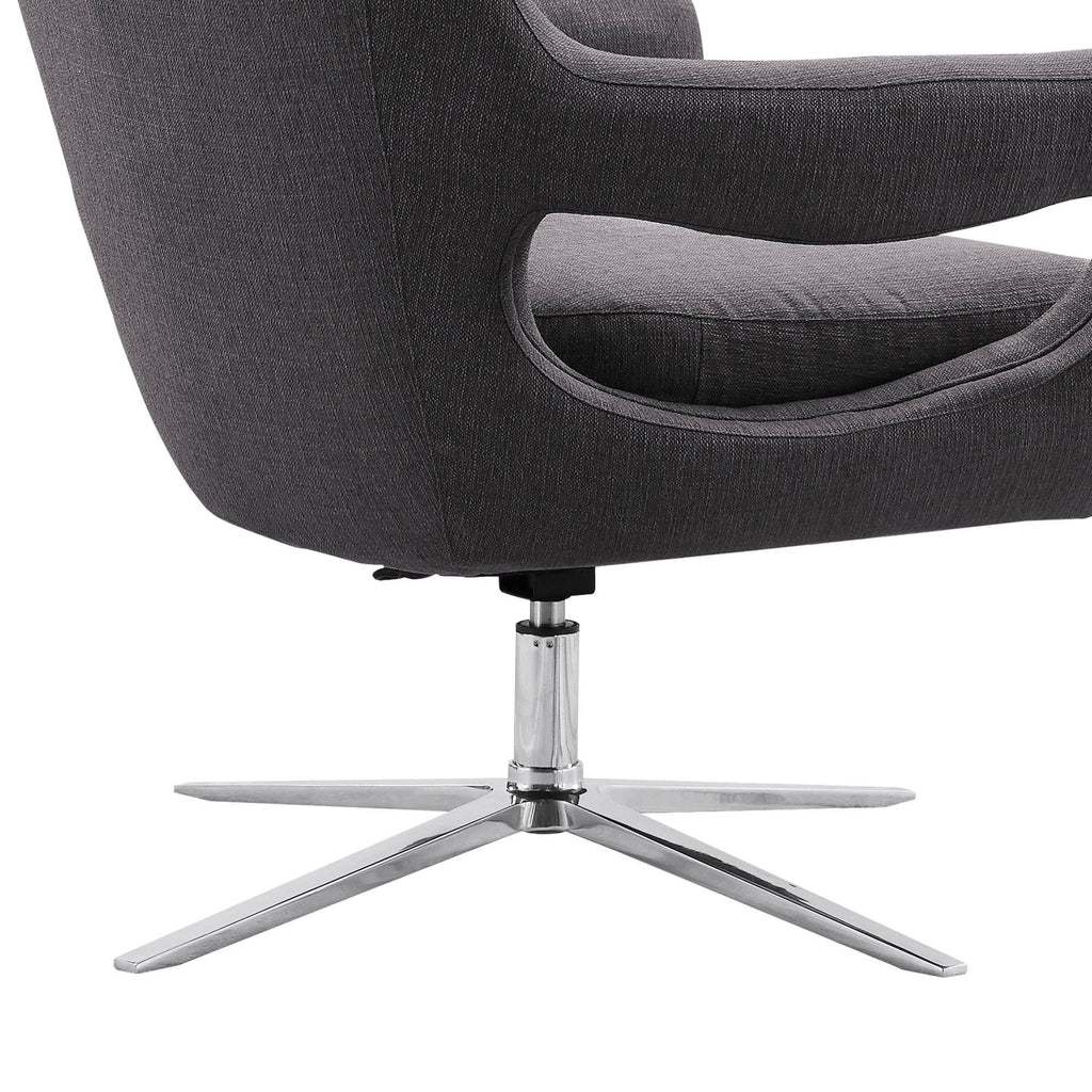 Spa Blue Fabric Adjustable Swivel Accent Chair Y3142