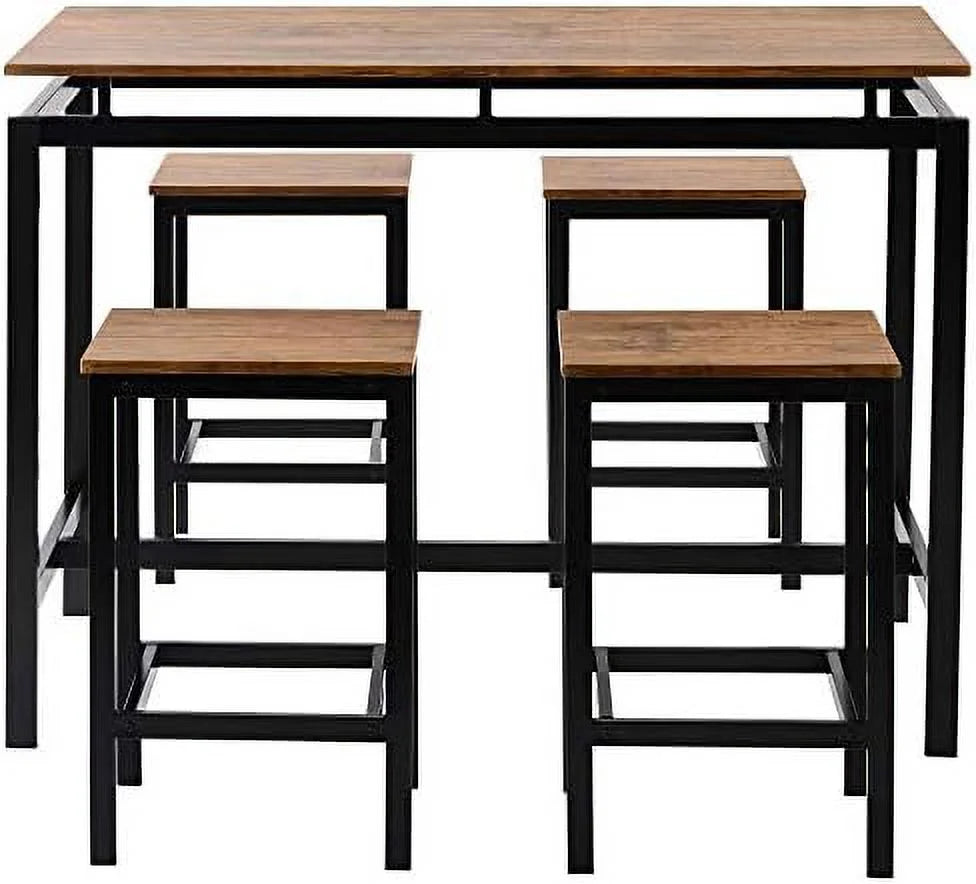 5-Piece Counter Height Dining Table Set with 4 Stools R4502