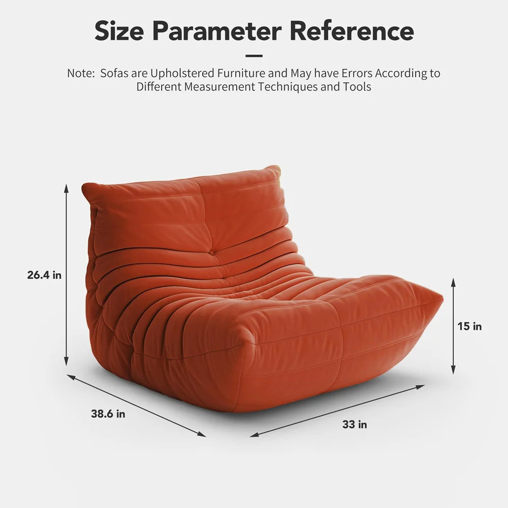 Red Suede Bean Bag Chair G378