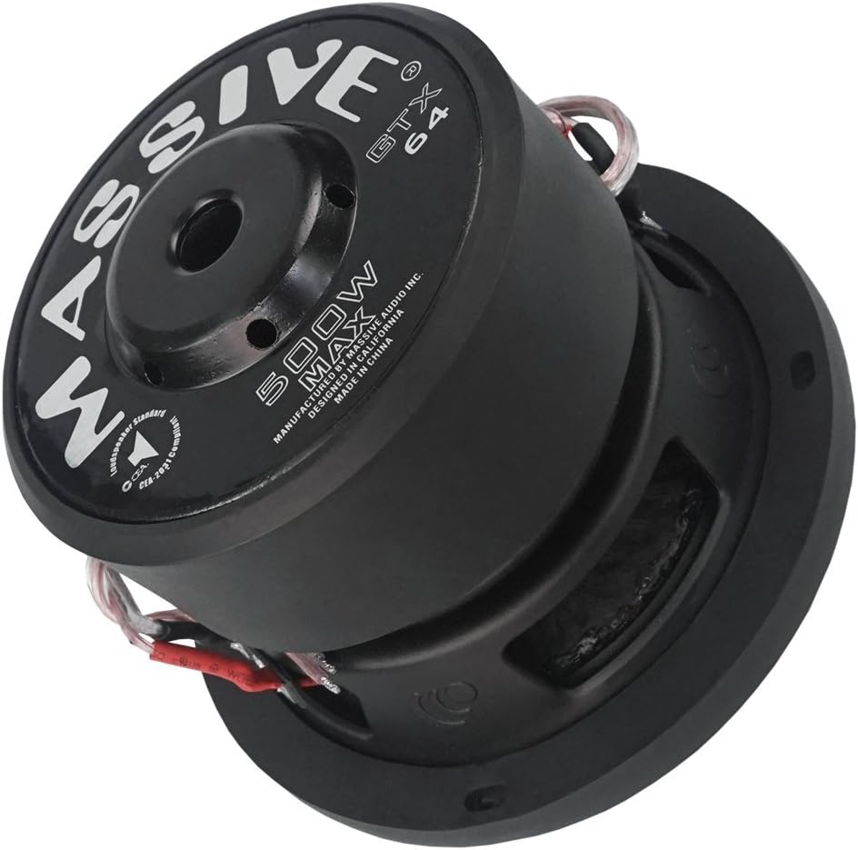 6.5 Inch Car Audio Subwoofer, 250 Watt RMS, Dual 4 Ohm O9504