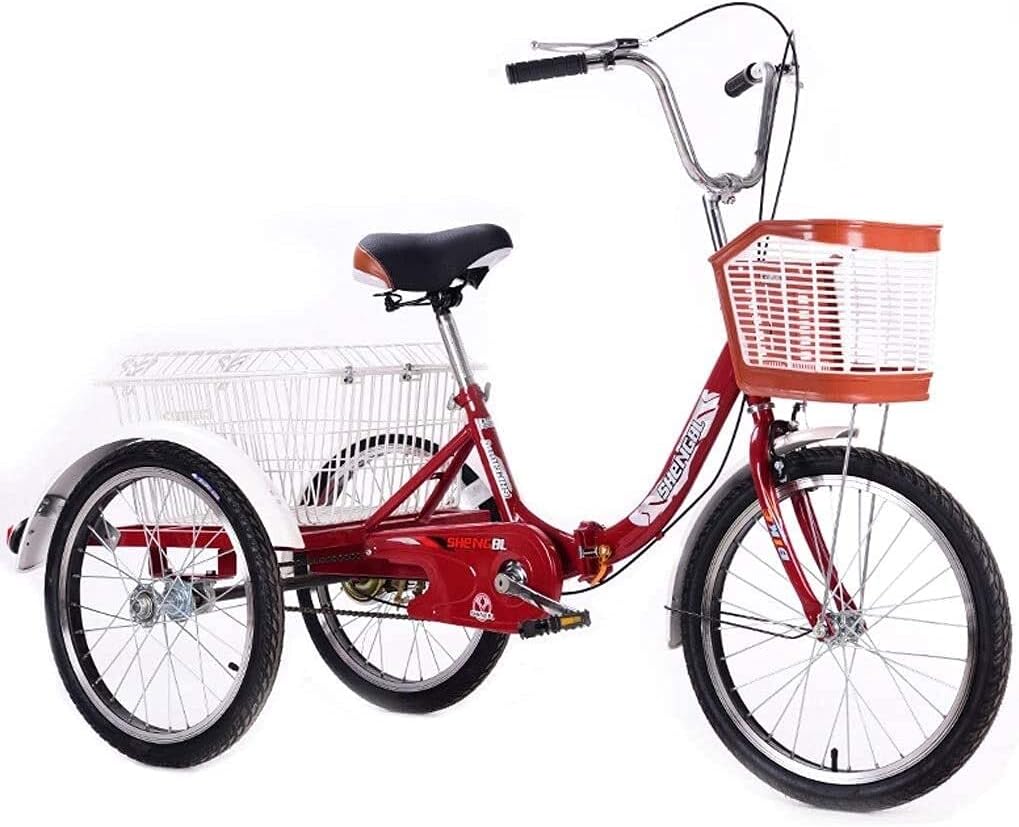 20 Inch Single Speed Adult Tricycle with Large Basket J186