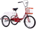 20 Inch Single Speed Adult Tricycle with Large Basket J186
