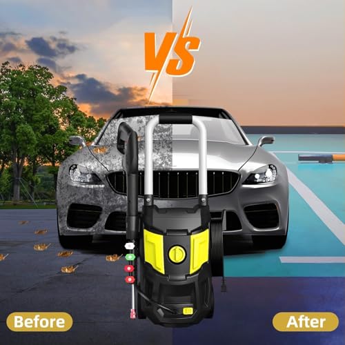 Electric Pressure Washer 4500 PSI 2.8 GPM with 35FT Power Cord 4 Nozzles Soap Cannon Yellow K3471