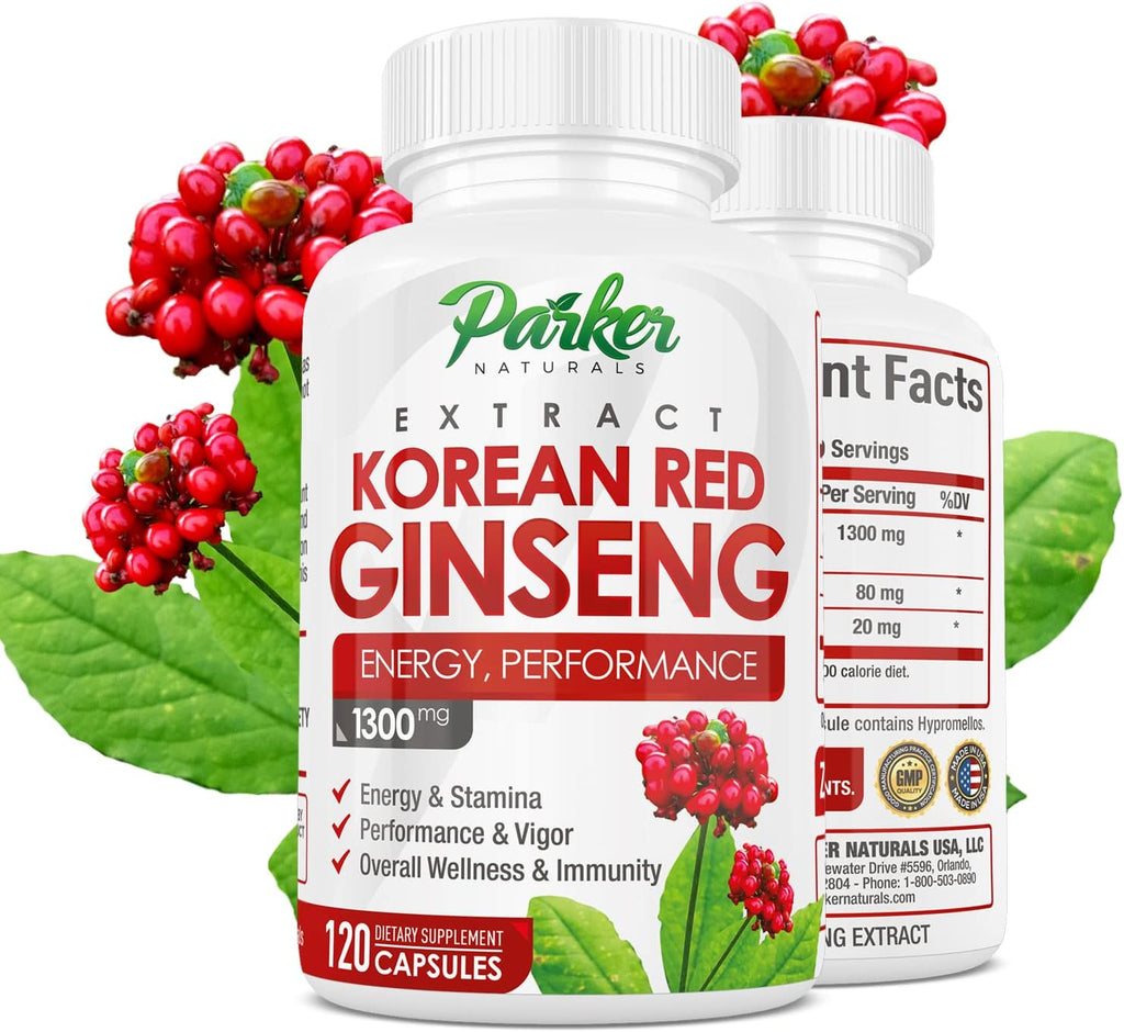 Korean Red Panax Ginseng Extract 1300MG 20% Ginsenosides 120 Caps G4753