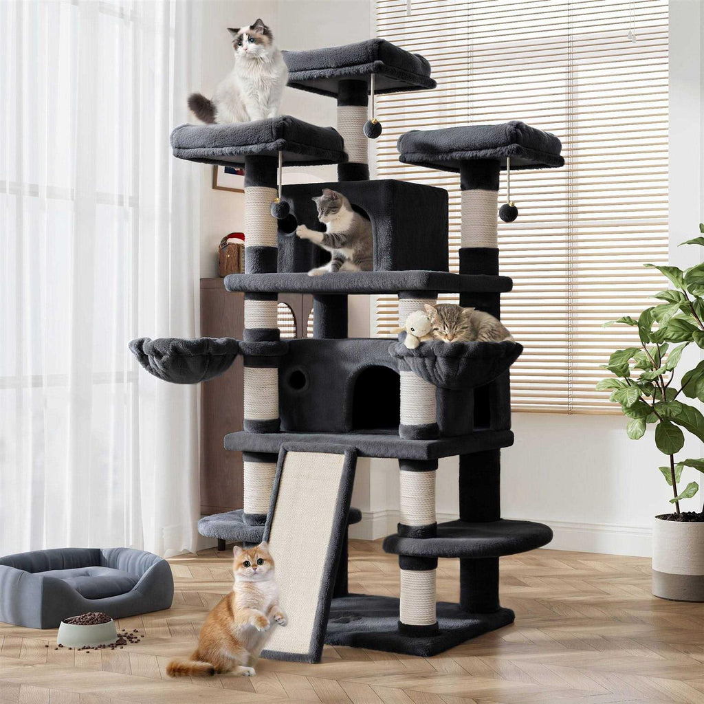 68 Inch Multi-Level Cat Tree with Scratching Posts L524323