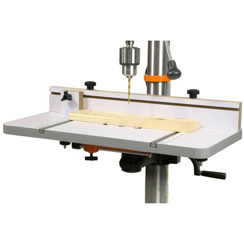 24 in. x 12 in. Drill Press Table with Adjustable Fence and Stop Block Y6788