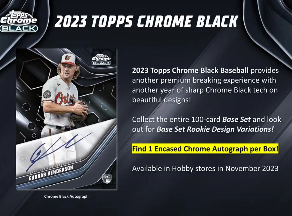 2023 Chrome Black Baseball Trading Card Hobby Box Z18087
