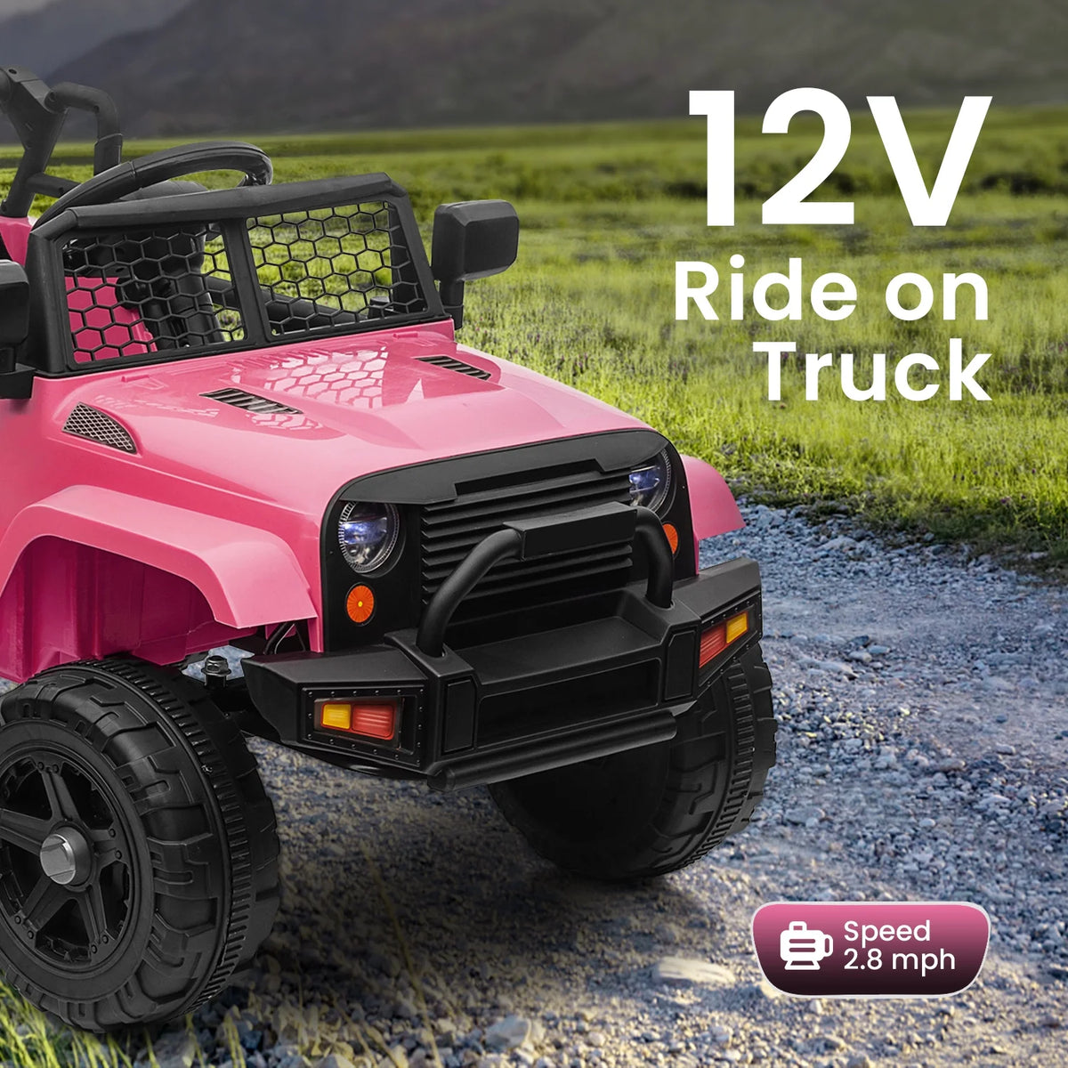 12V Pink Kids Ride on Truck with Remote Control Y795