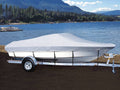 Black Semi Custom Boat Cover for Tournament Ski Boat with Wakeboard Tower Z36991