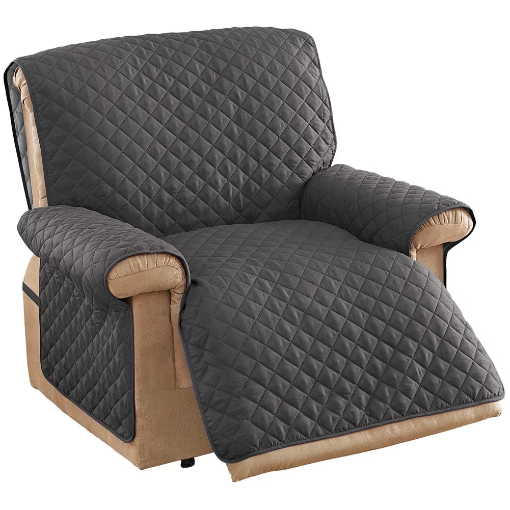 Jumbo Recliner Reversible Furniture Cover Protector Slate Grey/Silv K18889