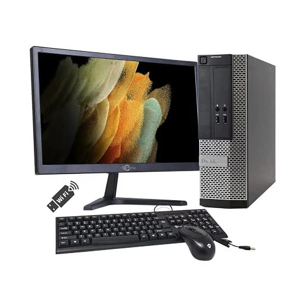 Pre-Owned Dell Optiplex 3020 Business Desktop Computer with 20-inch Screen Intel Quad Core i5 16GB RAM 512GB SSD Windows 10 Professional A13592