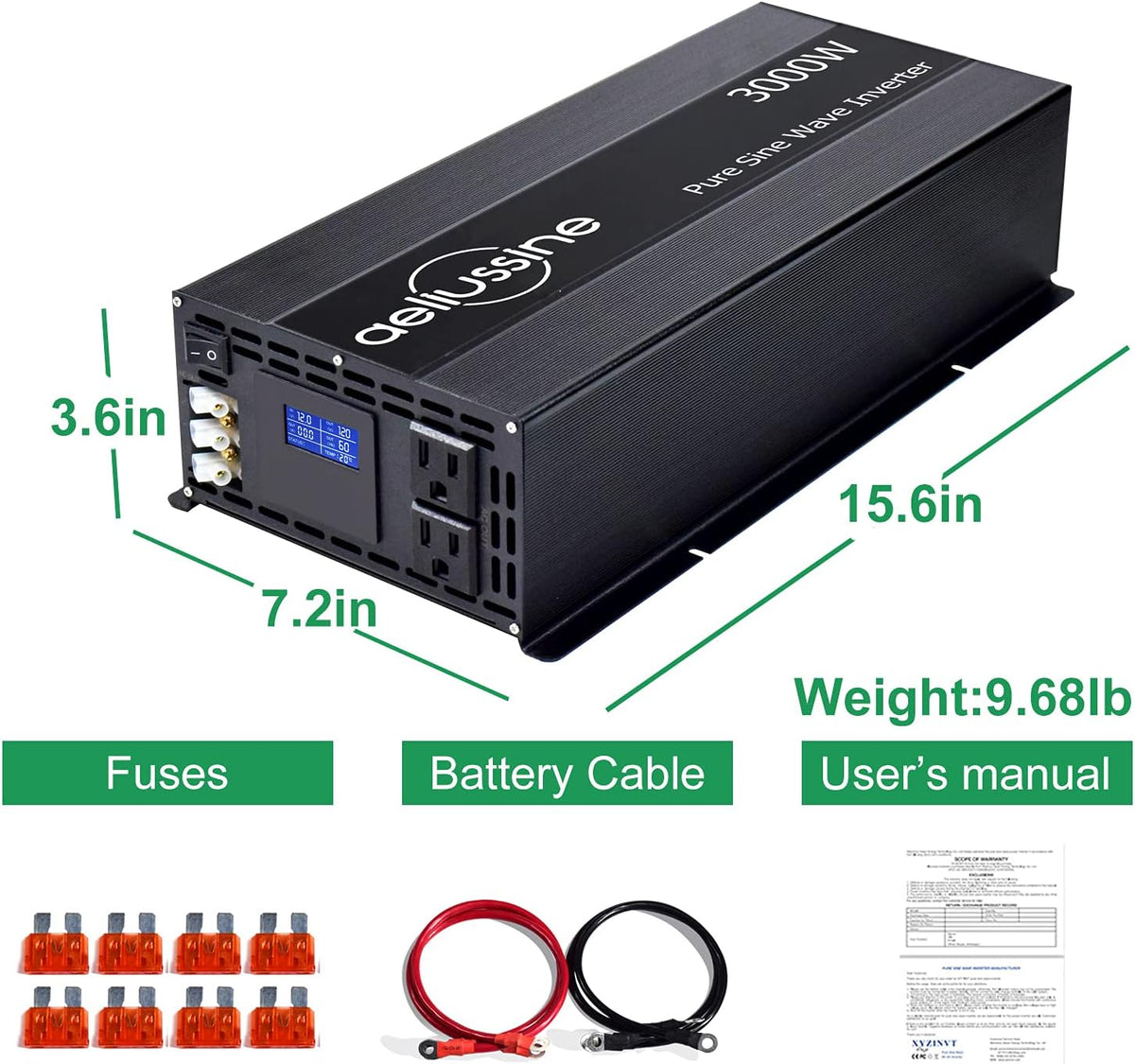 3000 Watt Pure Sine Wave Inverter 48v dc to ac 110v 120v F460