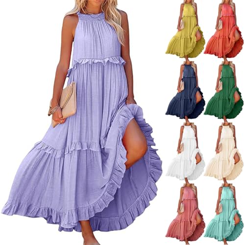 Casual V Neck Maxi Dress Floral Print Sundress B18789