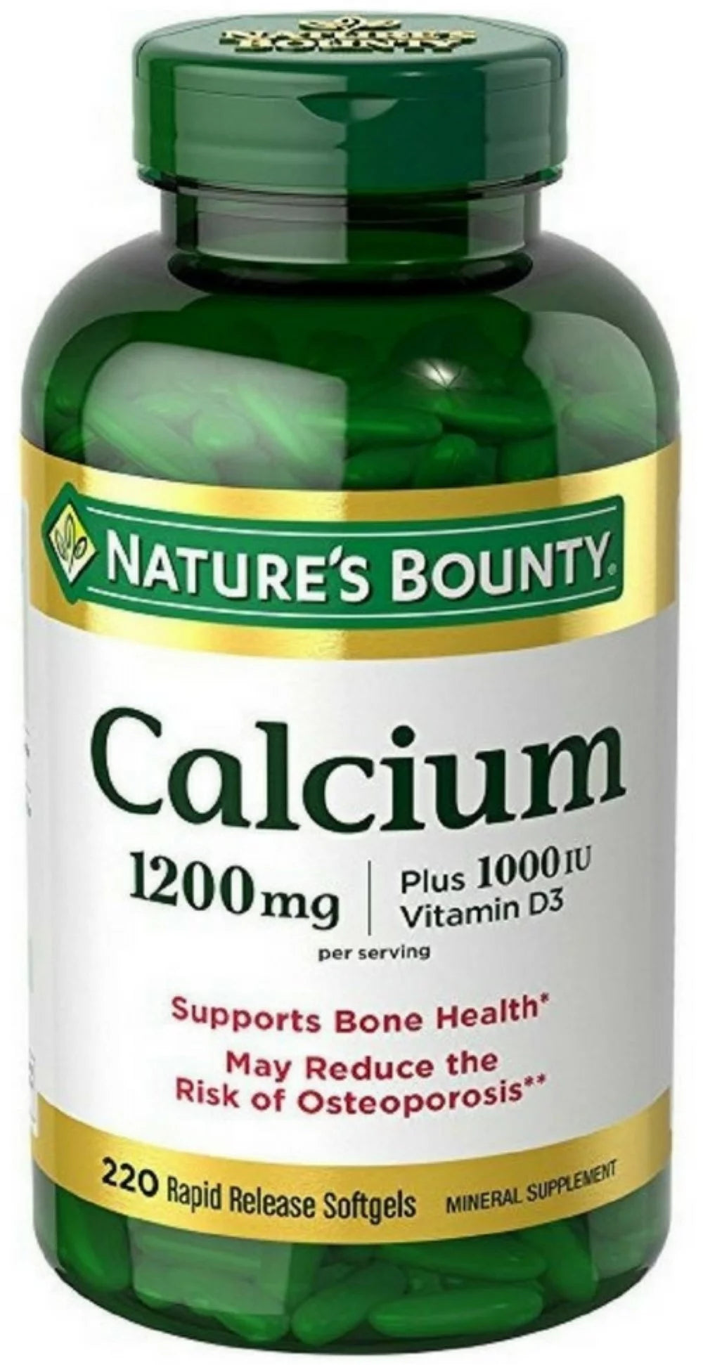 1200mg Calcium Plus 1000IU Vitamin D3 Softgels 220 ea (Pack of 3) W284917