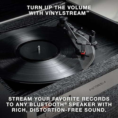 6-in-1 Turntable with CD & Cassette Player, Bluetooth, Walnut E16548
