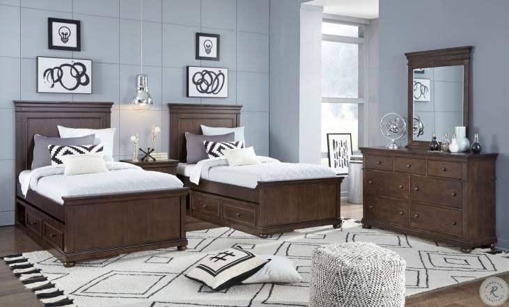 Full Panel Bed Warm Cherry E76568