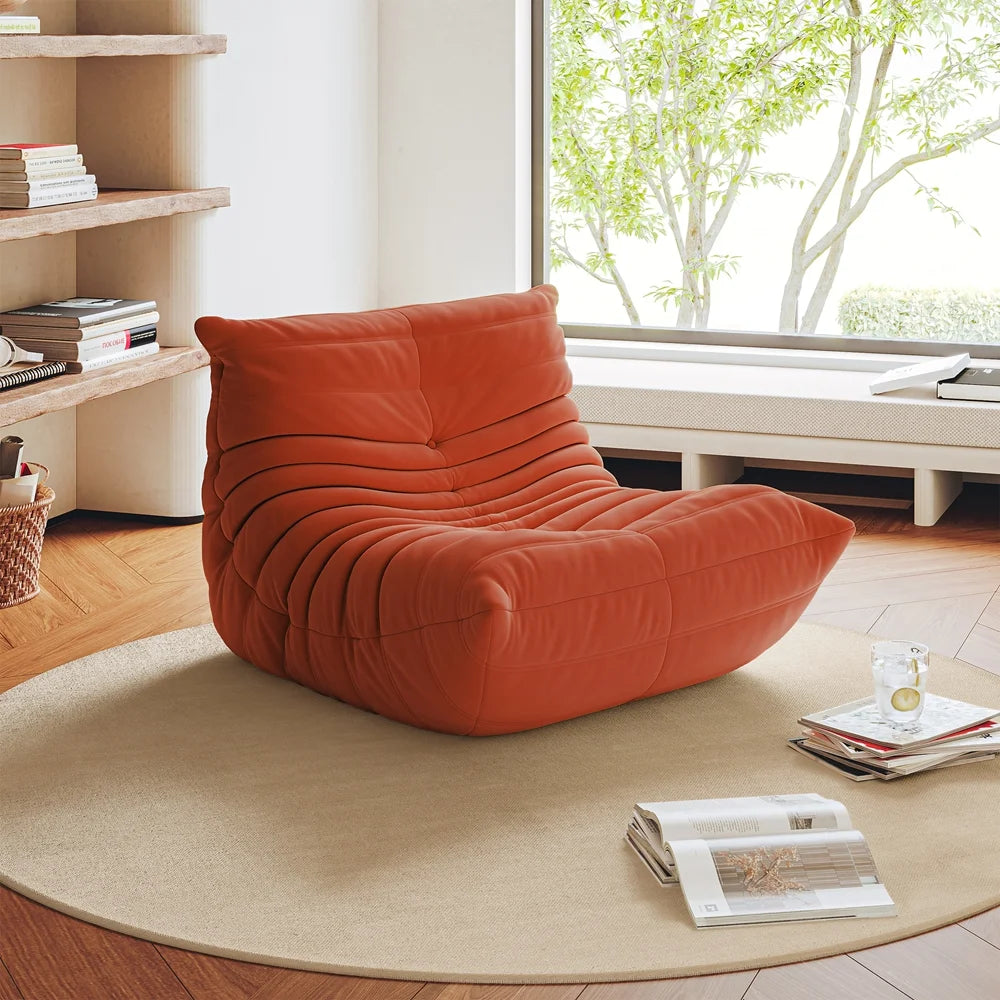 Red Suede Bean Bag Chair G378