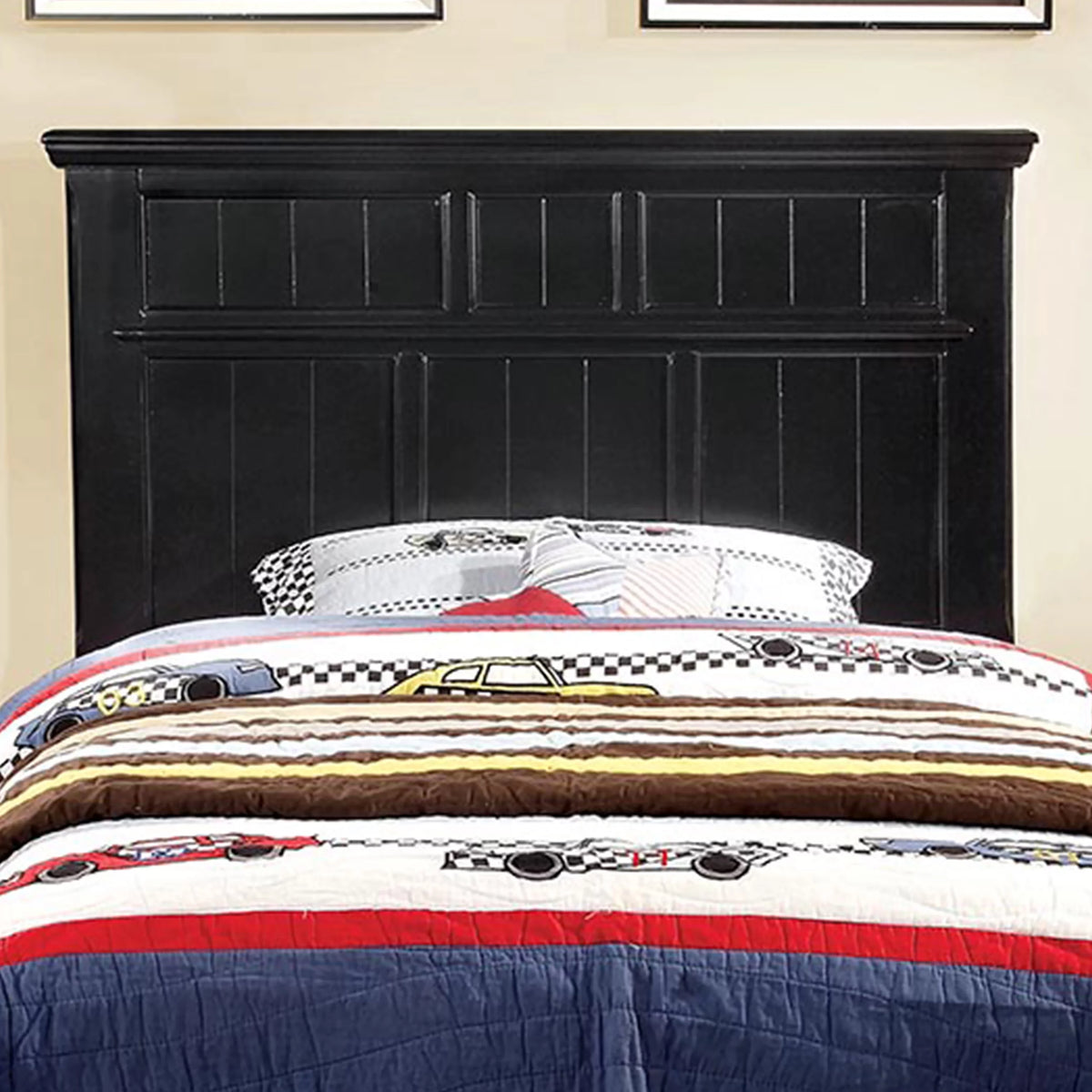 Twin Headboard Black Wood Finish Y610757