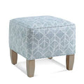 Gray and White Performance Stripe Square Ottoman S42942