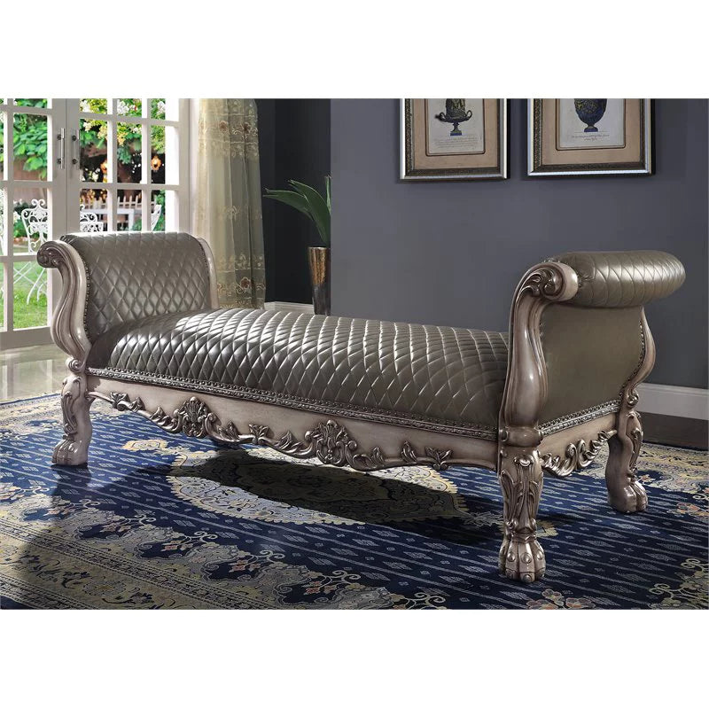 Bench in Vintage Bone White & PU A8022
