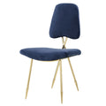 Navy Blue Velvet Side Chair B3559
