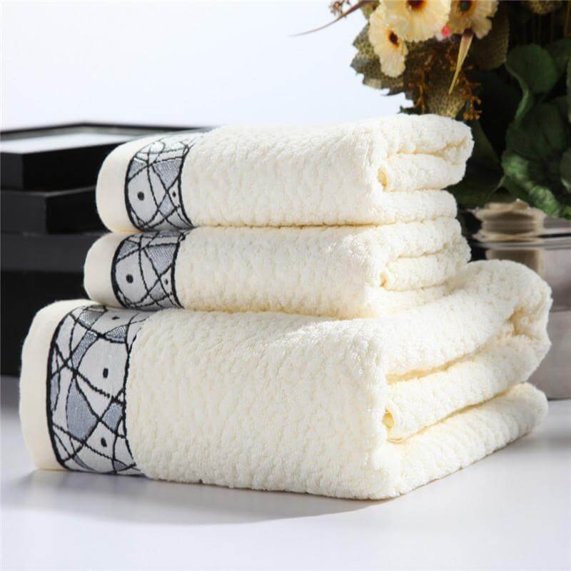 Cotton 3-Piece Bath Towels Set U488385