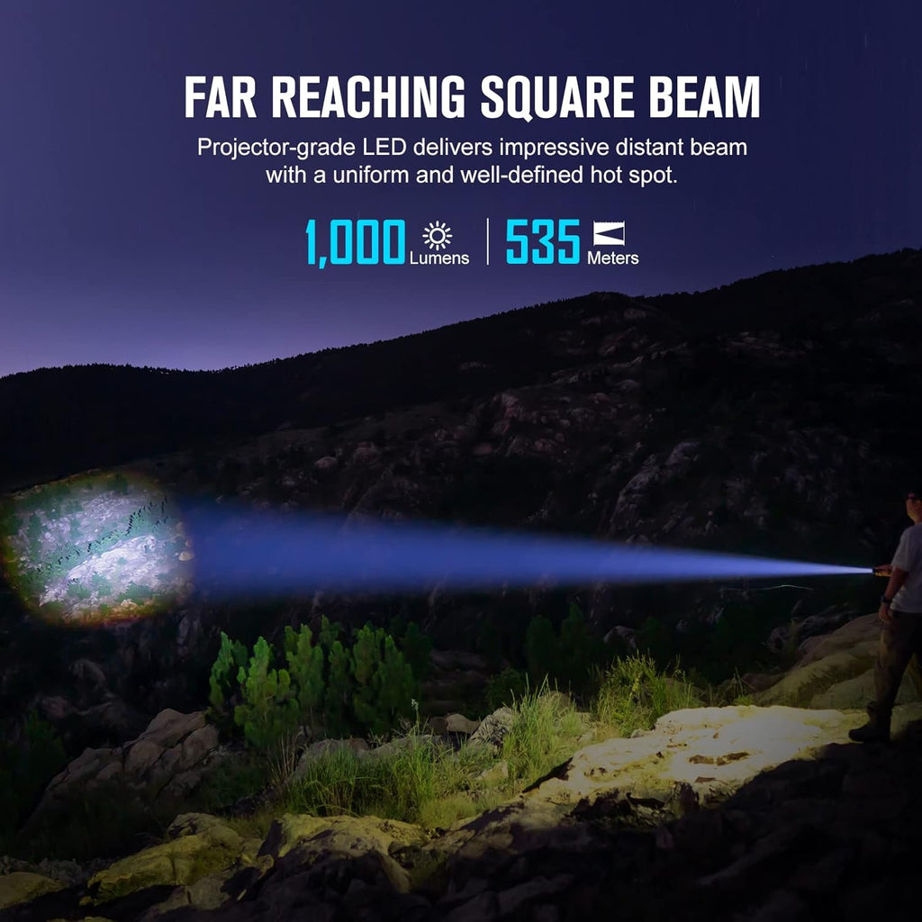 1000 Lumens Handheld Flashlight with 535 Meter Beam Distance U98970