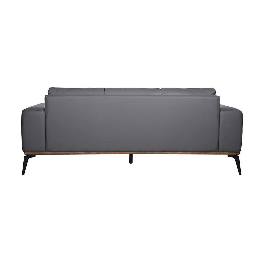 Gray Top Grain Leather Sofa Y5573