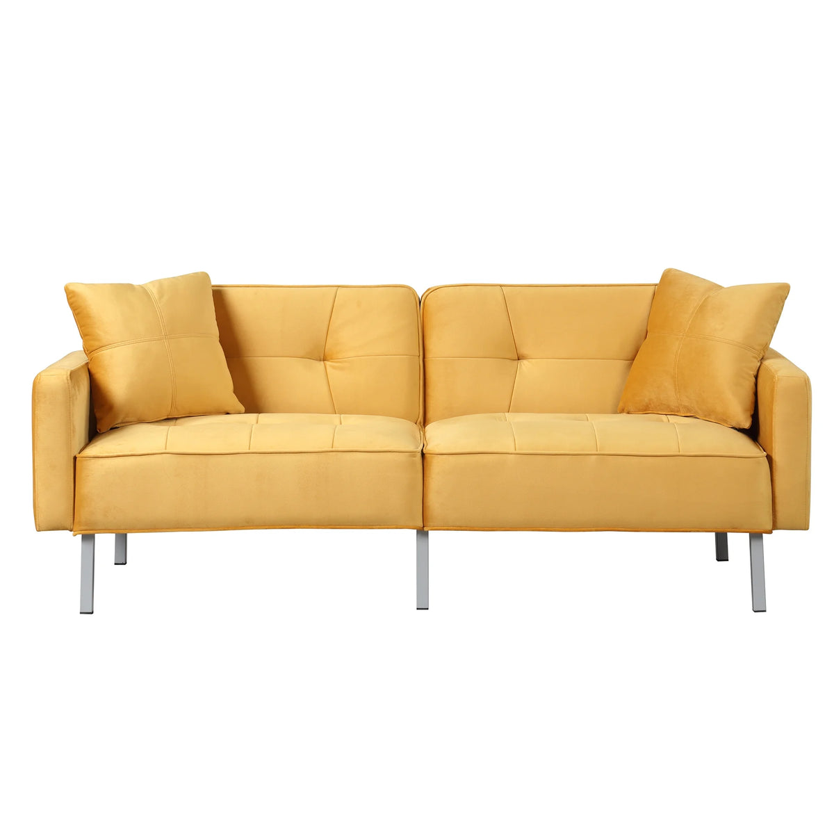 76" Convertible Sofa Bed 2 Seater Linen Yellow T795