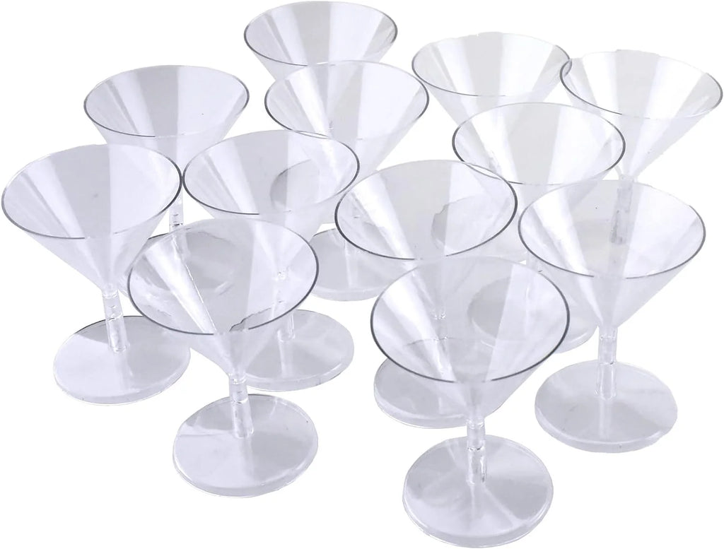 Clear Plastic Martini Glasses 12-Count I641298
