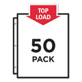 50 Pc Heavy Gauge Nonglare Top-Load Poly Sheet Protectors A350