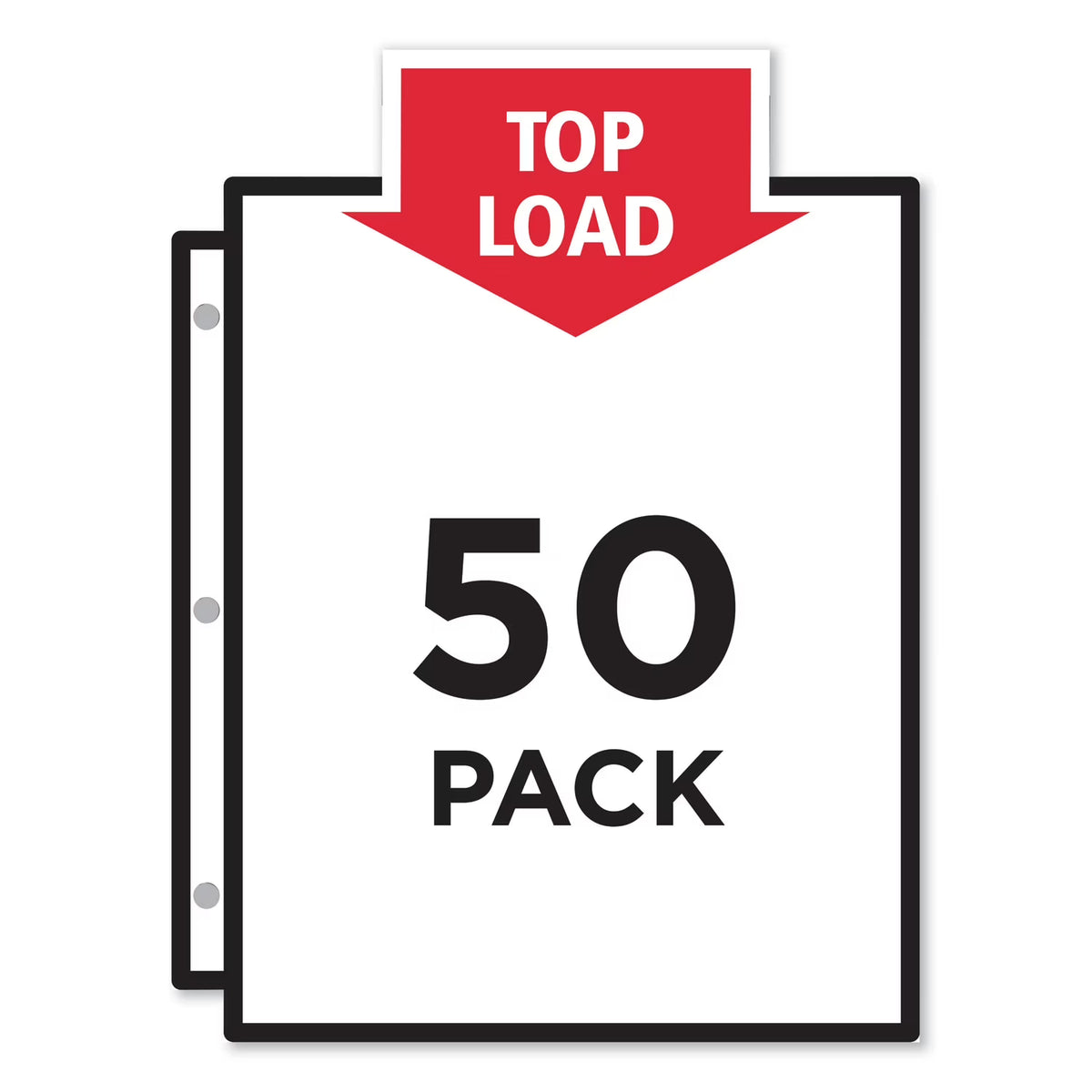 50 Pc Heavy Gauge Nonglare Top-Load Poly Sheet Protectors A350