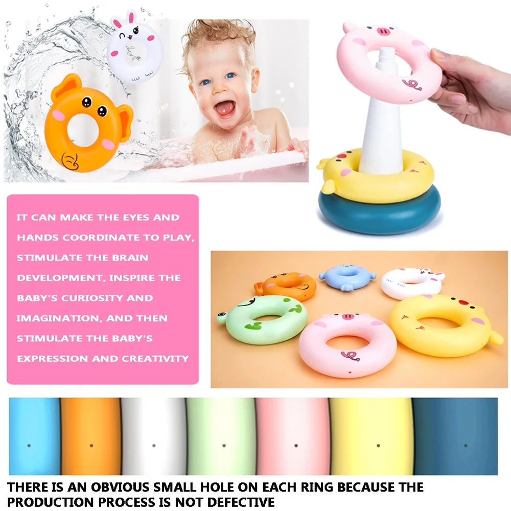 Baby Stacking Rings Toys with 7 Rings Soft Nesting Circle Toy A941