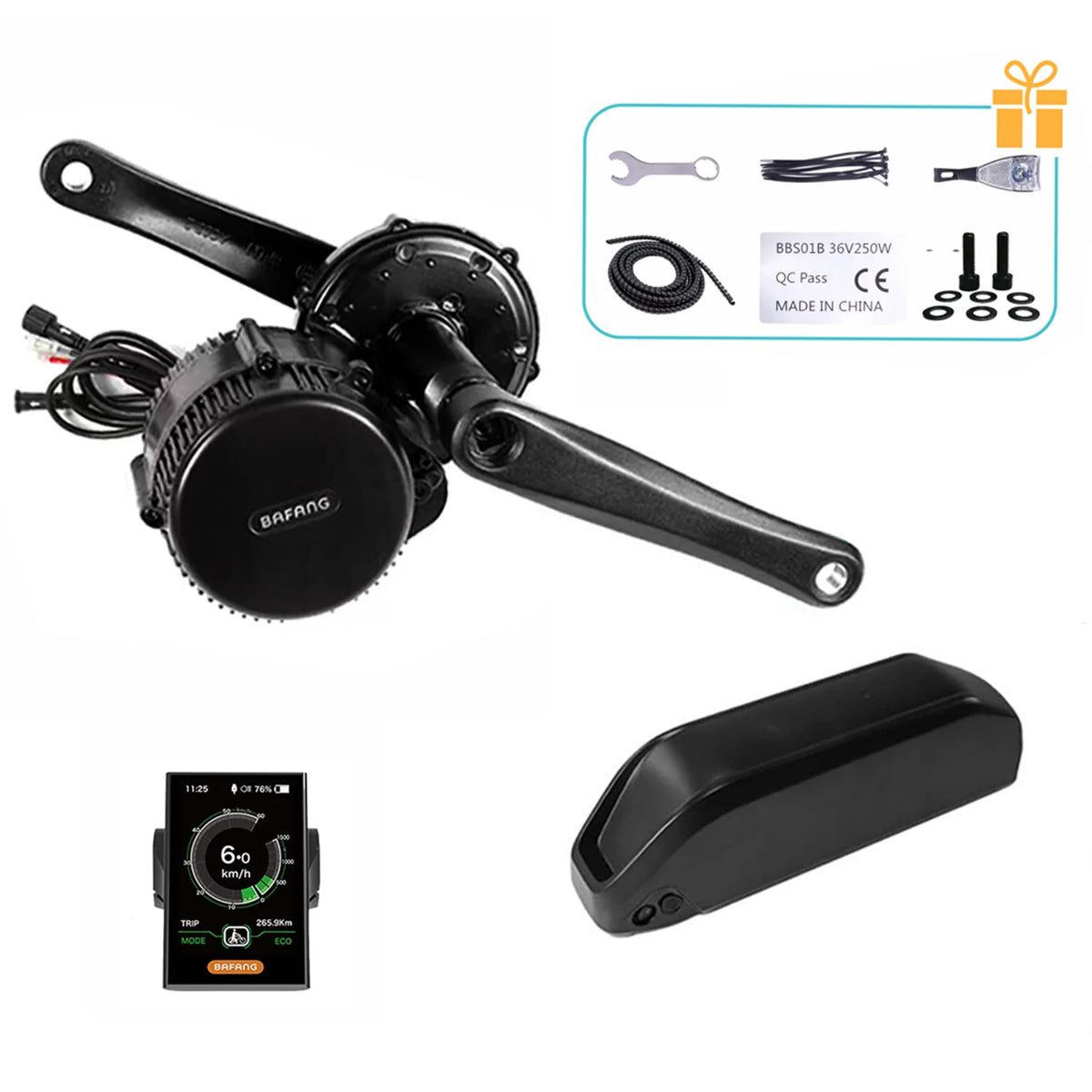 1000W 52V BBSHD Electric Bicycle Conversion Kit with 20AH Battery X4751