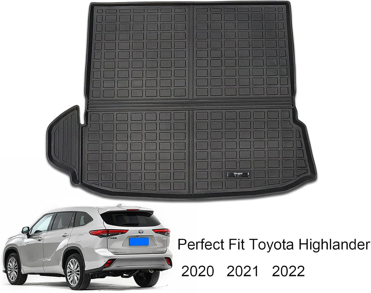 3 Row All-Weather Rubber Car Floor Mats & Cargo Liner Black E9477
