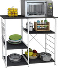3-Tier Black Kitchen Baker's Rack Microwave Oven Stand Storage Cart Workstation Shelf Z183733