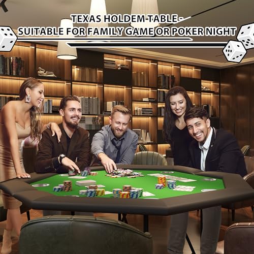 Octagon Poker Table with Metal Legs and 8 Cup Holders X237730