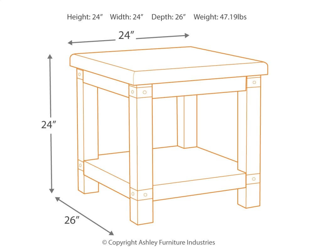 White Wash Gray Rectangular End Table Q44765