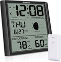 Digital Atomic Wall Clock with Indoor Outdoor Temperature B943171
