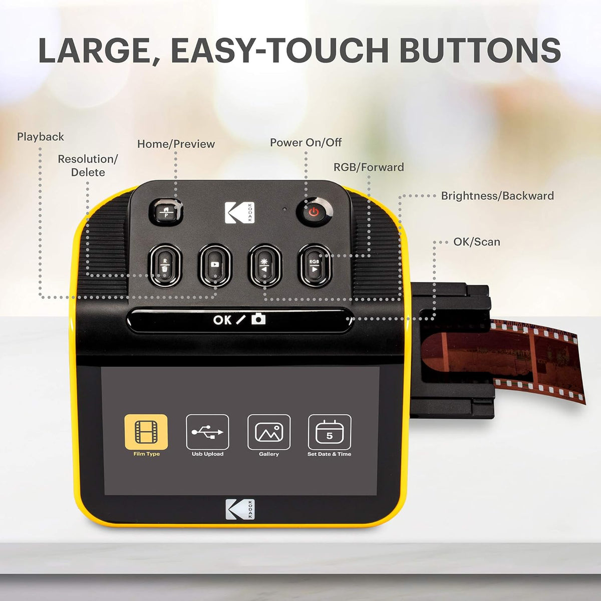 Film and Slide Scanner with 5" LCD Screen, 35mm 126 110 Film Negatives & Slides to 22MP JPEG C7621