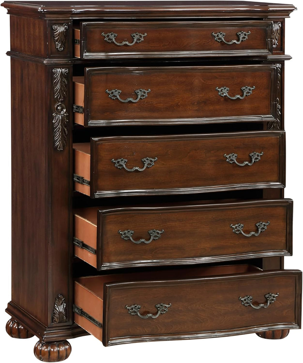Cherry Finish 5 Drawer Chest N224301
