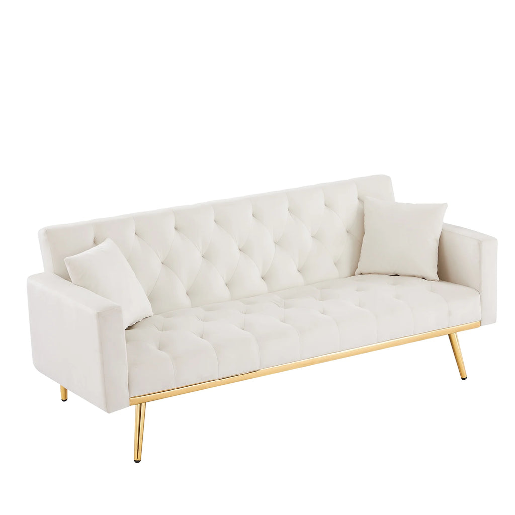 White Convertible Folding Futon Sofa Bed Y2944