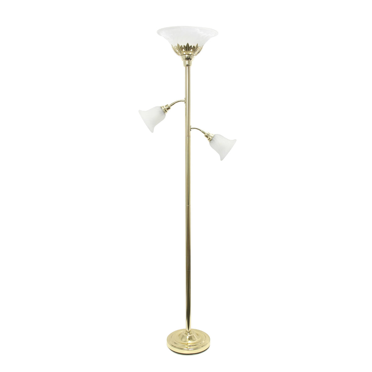 3 Light Floor Lamp with Scalloped Glass Shades B576