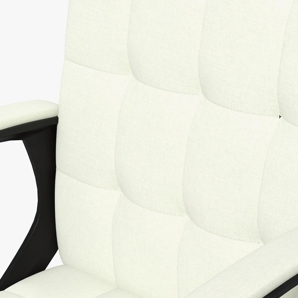 Cream White Fabric Office Chair with Arms R303765