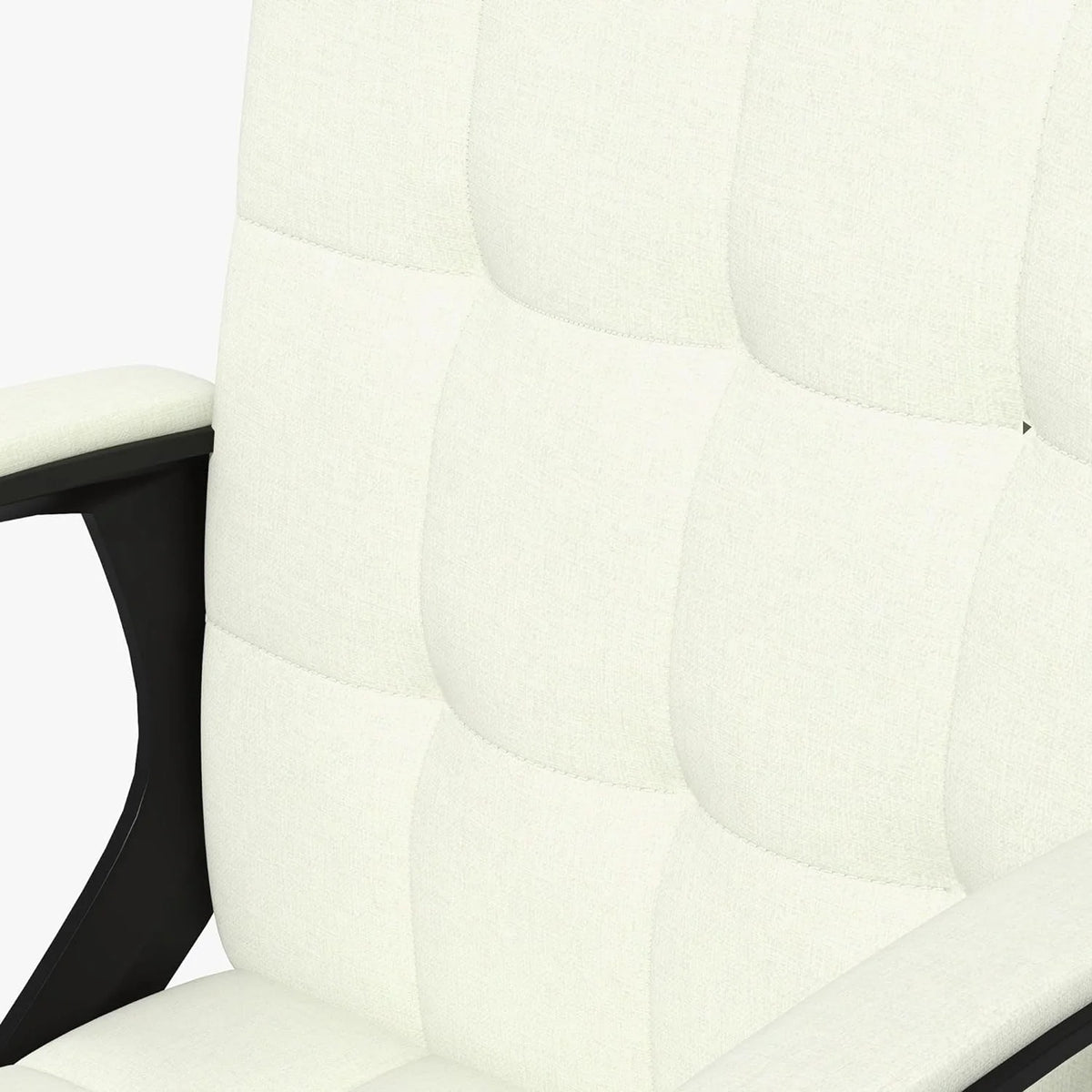 Cream White Fabric Office Chair with Arms R303765