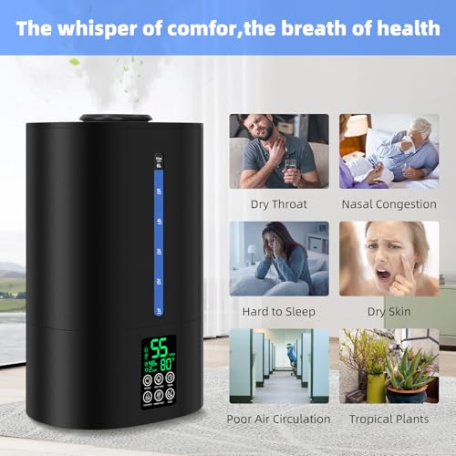6L Cool and Warm Humidifiers Black O210